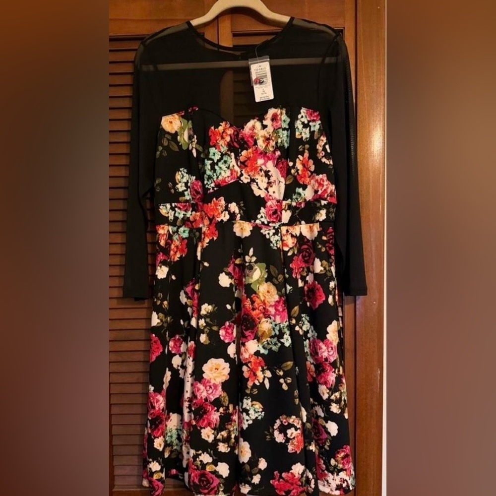 Torrid Mini Scuba Illusion Neck Dress